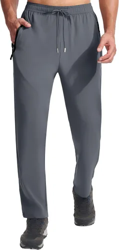 Miniatura 2 de Hebepol Pantalones de senderismo ligeros para hombre, de secado rápido, pantalones deportivos de pesca, correr, entrenamiento, 3 bolsillos