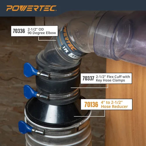 Miniatura 9 de POWERTEC 70136 cono reductor de 4" a 2-1/2". Reductor de cono de 4" a 2-1/2