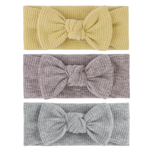 Miniatura 9 de Diadema de nailon para bebé con lazo atado, bandas elásticas y lazos, paquete de 20 diademas para recién nacidos, accesorios para el cabello