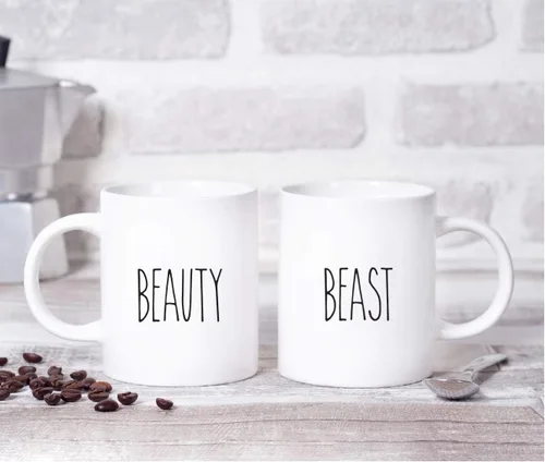 Miniatura 2 de Andaz Press Simple Farmhouse - Decoración rústica de otoño para cocina, 11 onzas, taza de té de café de cerámica, regalo para parejas, bestia