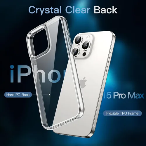 Miniatura 4 de JETech Funda 5 en 1 para iPhone 15 Pro Max de 6.7 pulgadas con 2 protectores de pantalla de vidrio templado y protector de lente de cámara, no se