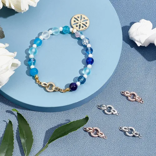 Miniatura 6 de CHGCRAFT Juego de 5 cierres plegables de latón de 0.984 in con circonita cúbica ovalada de larga duración para pulseras, collares, tobilleras