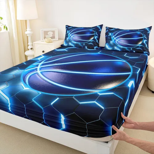 Miniatura 25 de Erosebridal Graffiti Rugby Ball Sheets for Boys Girls Colorful Rugby Helmet Fitted Sheet,Sports Kids Bedding Sets Football Game Bed Sets Twin 2 Piece