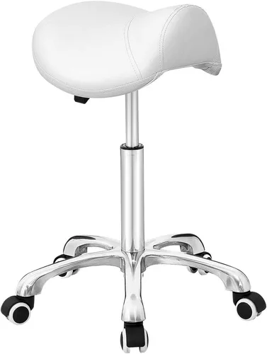Miniatura 6 de Antlu Silla de Sillín con Respaldo Ergonómica Giratoria Asiento de Esteticista para Salón, Tienda de Tatuajes, Spa, Clínica Dental