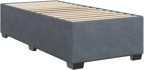 Miniatura 4 de Marco de cama con plataforma individual XL, tapizado en terciopelo gris oscuro, madera contrachapada moderna y estable y construcción de madera
