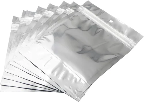 Miniatura 9 de Ellbest 100 bolsas de plástico resellables de aluminio Mylar de aluminio, bolsas de almacenamiento plateadas, bolsas de almacenamiento herméticas