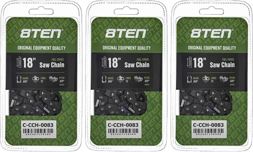 Miniatura 45 de 8TEN Cadena de motosierra semi cincel de 6 pulgadas .050 1/4 42 DL para Worx WG320 Black & Decker LLP120 (paquete de 3)