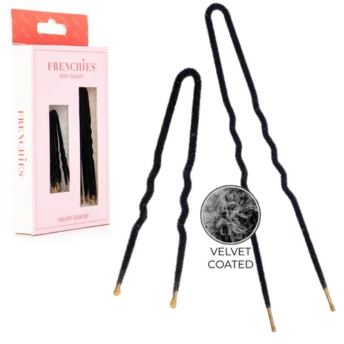 Frenchies Horquilla de pelo French Twist, horquillas de pelo francés ultra suaves para mujeres, bodas, extensiones o peluca, 20 unidades, color negro