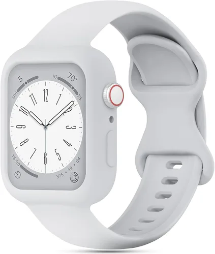 Miniatura 22 de Keebowz Funda Protectora de Silicona Compatible con Apple Watch de 38mm 40mm 41mm 42mm 44mm 45mm 46mm 49mm, Mujeres y Hombres, Correa Deportiva
