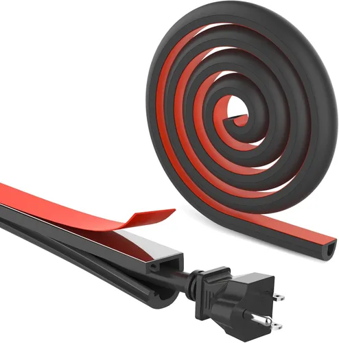 Miniatura 9 de UOMTFAI Cubierta de cable de pared de 39 pulgadas, cubierta de cable autoadhesivo para cables, cubierta de cable flexible para gestión de cables