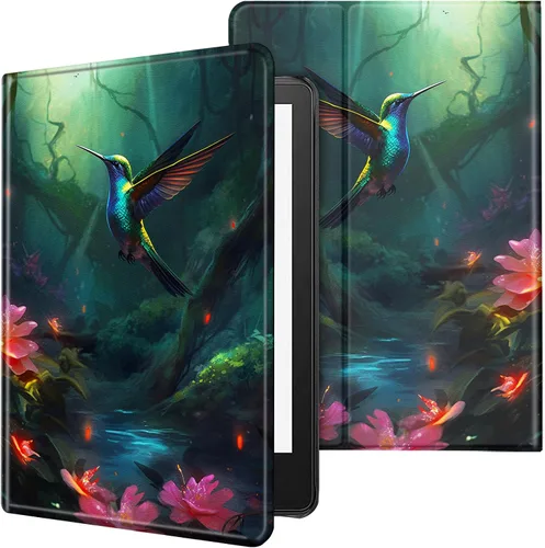 Miniatura 62 de Funda para tablet Kindle Fire 7 2019/2017 lanzamiento 9ª/7ª generación 7 pulgadas, ligera, protectora de piel sintética, cubierta inteligente