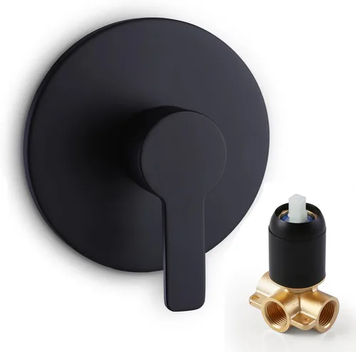 Manija de válvula de ducha, kit de válvula mezcladora de baño, válvulas de control de ducha de montaje en pared, rugosa, redonda de 1 vía de función