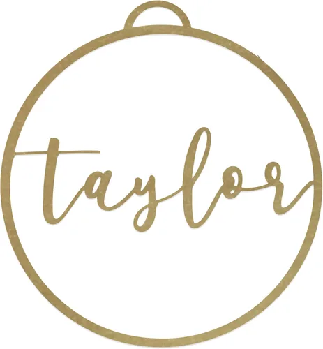 Adornos minimalistas personalizados (individual; 6 pulgadas) – Adornos de Navidad personalizados de metal moderno con nombre cursivo para árbol de