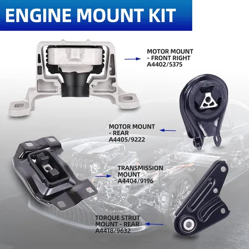 Miniatura 3 de Juego de soporte de motor de 4 piezas para 2004-2009 3 2.0L - Kit de soporte de reducción de vibraciones - Reemplaza A4402 A4404 A4405 A4418