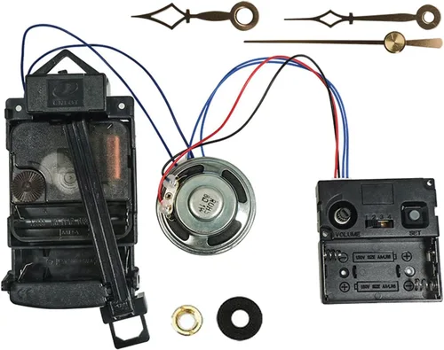 Miniatura 2 de Milageto Kit de mecanismo de movimiento de reloj de péndulo con caja de música y altavoz, eje de 0.669 in de largo para reparación y fabricación