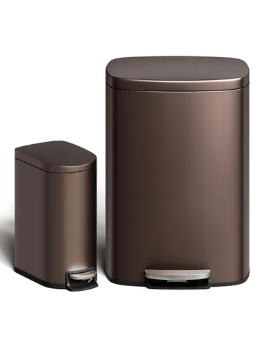 Miniatura 16 de Garvee Cubo de basura de acero inoxidable para cocina, de 13 galones / 50 L, gran capacidad, cubo de basura de metal inoxidable con tapa de cierre