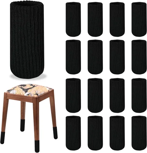 Miniatura 20 de 8 PCs Calcetines para Patas de Muebles - Calcetines Negros de Alta Elasticidad para Muebles, Protectores de Piso de Patas de Silla Tejidos, Juego