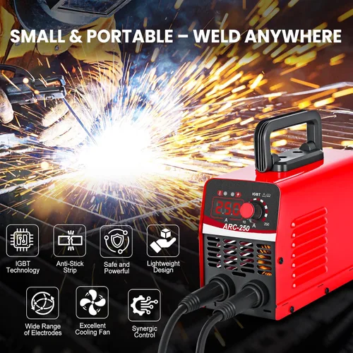 Miniatura 2 de 250Amp 25 piezas de varillas de soldadura de 13 pulgadas Guantes Soldador de palo, excelente efecto de soldadura Máquina de soldar, soldador MINI