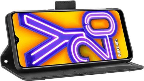 Miniatura 4 de Funda para Vivo Y20 2020, funda para Vivo Y20 2020 V2029 / Y20i V2027 Funda de piel sintética con tapa para Vivo Y20 2020, color negro