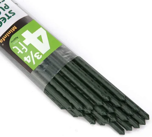 Miniatura 7 de Mininfa Estacas de acero para plantas de 5 pies, estacas de jardín de metal recubierto de plástico, soporta escalada para tomates, árboles