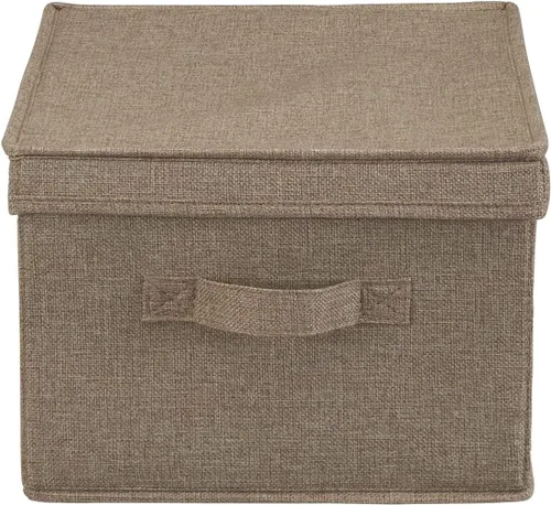 Miniatura 5 de Household Essentials Paquete de 2 contenedores grandes de tela, de polilino suave con lados resistentes, asa adjunta y tapa completamente removible