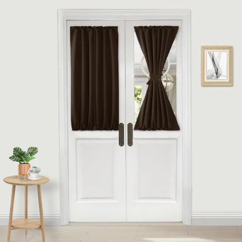 Miniatura 73 de DWCN Cortinas para puerta francesa: cortina térmica con bolsillo para barra para puertas con ventana de vidrio, puertas de cocina y patio
