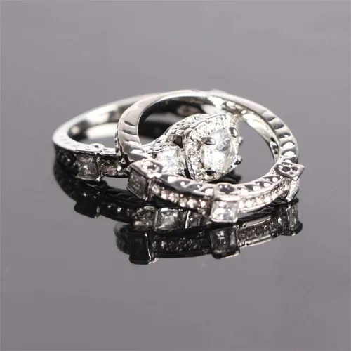 Miniatura 3 de Ai.Moichien Anillos de compromiso para mujer con circonita cúbica chapada en platino