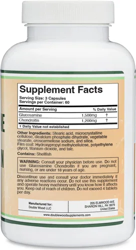 Miniatura 6 de Glucosamina condroitina triple fuerza (1,500 mg de sulfato de glucosamina, 1,200 mg de condroitina) 180 tabletas, suministro para dos meses