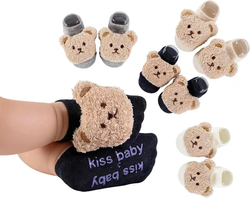 Miniatura 14 de Calcetines de algodón con agarre antideslizante para bebés, bebés, niñas, regalos para niñas