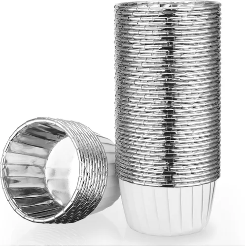 Miniatura 25 de EUSOAR Vasos para hornear, 50 forros para cupcakes de 3.5 onzas, forros para magdalenas de Navidad, envoltorios de cupcakes, papel para magdalenas
