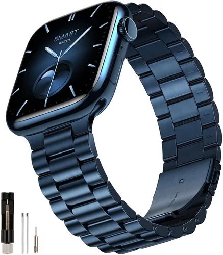 Miniatura 17 de SUNFWR Compatible con Apple Watch Band 40mm 41mm 38mm 42mm (Series 10 11) para Mujeres y Hombres, Correa de Acero Inoxidable para iWatch para Apple