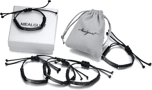 Miniatura 6 de MEALGUET - Pulsera unisex con versículos de la Biblia y las Escrituras, para fe cristiana, cordón ajustable, de acero inoxidable, para motivar a
