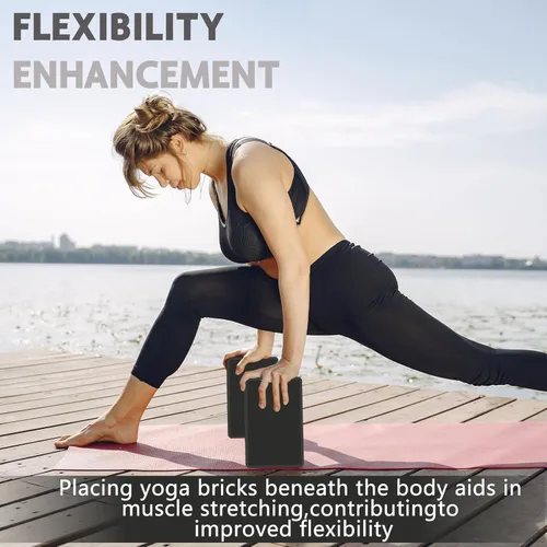 Miniatura 5 de Bloques de yoga de 9 x 6 x 3 pulgadas, superficie antideslizante suave, bloques de espuma de alta calidad, apoyo, ligero, resistente al olor