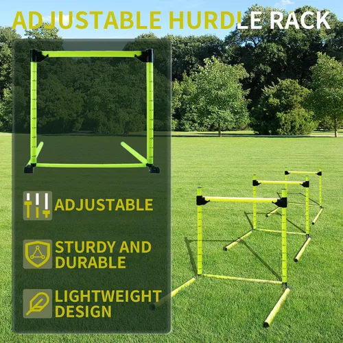 Miniatura 2 de Vallas ajustables con bolsas de transporte, equipo de entrenamiento de agilidad desmontable con escala, valla de práctica de fútbol, vallas de salto
