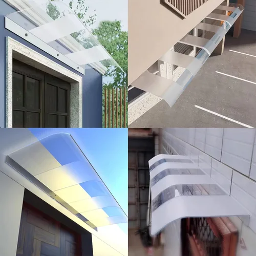 Miniatura 8 de Toldo invisible para puerta delantera, toldo de ventana, toldo para puerta delantera al aire libre, patio, cubierta de policarbonato semiesmerilado