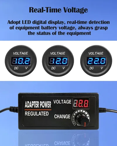Miniatura 3 de Panel de interruptor basculante impermeable de 6 posiciones con pantalla digital LED azul, voltímetro, doble puerto de carga USB de 5 V, toma