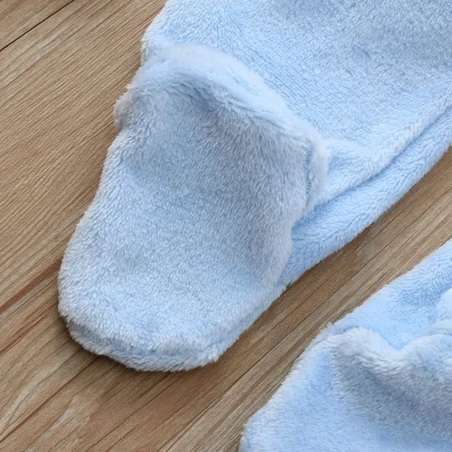 Miniatura 6 de Mono con capucha de conejo de vellón para bebés y niñas, con cremallera, lindo conejito, mullido para invierno, cálido, suave, acogedor mameluco