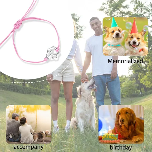 Miniatura 26 de PLwelth Pulseras de perro de cachorro para mujeres y hombres, regalos conmemorativos para amantes de las mascotas, regalos de amistad para ella, sus