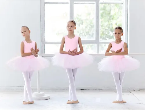 Miniatura 8 de Jeere 3 Piece Leotard Ballet Set Cute Dance Tutu Dress Pink Ballet Yoga Shoes Soft Dance Tight for Girl's Gymnastics Ballet