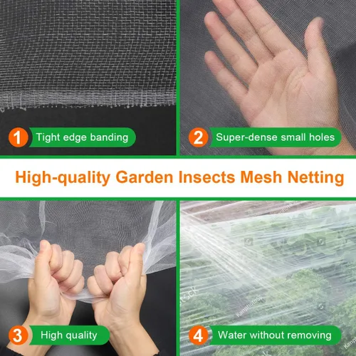 Miniatura 4 de Red blanca para insectos, malla de jardín Luxiv para contra insectos, pájaros, plantas, barrera vegetal para contra ardillas, insectos