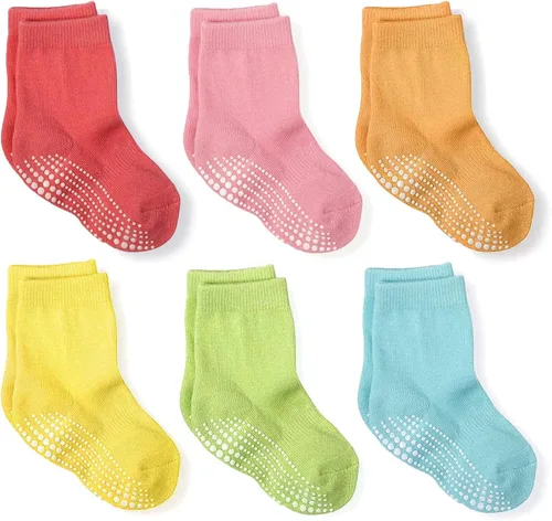 LA ACTIVE Non Slip Grip Ankle Boys and Girls Socks for Babies Toddlers and Kids