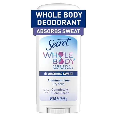 Secret Desodorante para Todo el Cuerpo en Barra de Secado Rápido + Absorbe el Sudor para Mujeres, Ingredientes Naturalmente Derivados, Aroma