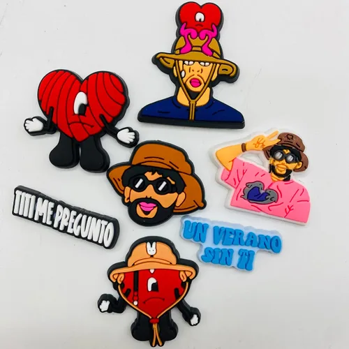 Miniatura 8 de 25, 30, 55, 120 piezas de dijes de Navidad para zapatos de zueco, sandalias deslizantes de burbujas, tema mixto, dijes de barro médico rosa