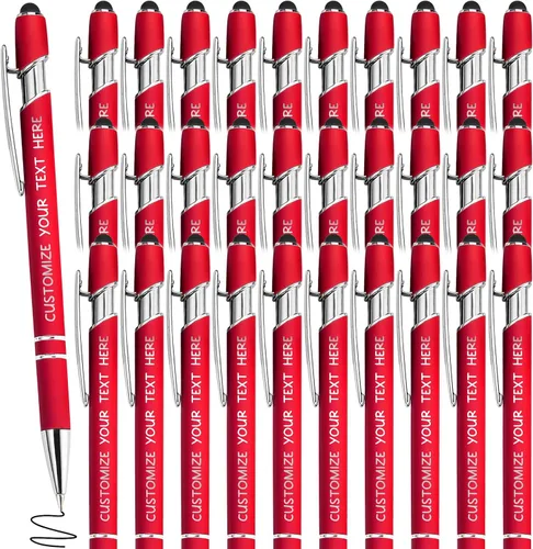 Miniatura 60 de Bolígrafos personalizados con lápiz óptico y grabado gratis, bolígrafos personalizados para negocios, graduación, aniversarios (hasta 500 unidades)