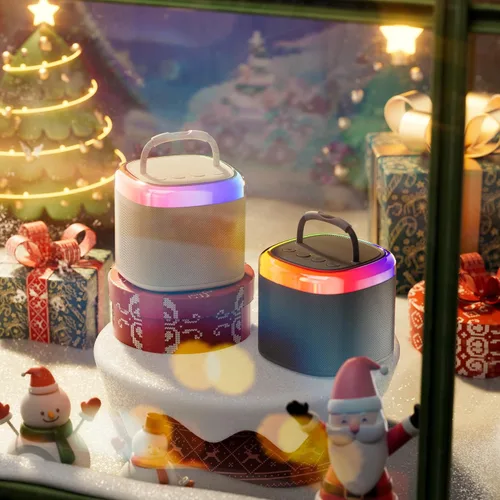 Miniatura 8 de JYX Mini Máquina de Karaoke para Niños, Altavoz de Karaoke Bluetooth Portátil con Gabinetes Sin Energía, 2 Micrófonos Inalámbricos y Luces de Fiesta