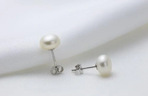 Miniatura 3 de Rakumi - Pendientes de plata de ley AAAA de 3 a 0.512in, perlas blancas para mujer