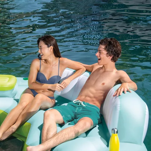 Miniatura 7 de Intex Seascape - Flotador inflable de isla con área más fresca integrada, soporte para tazas y respaldos de gran tamaño para adultos