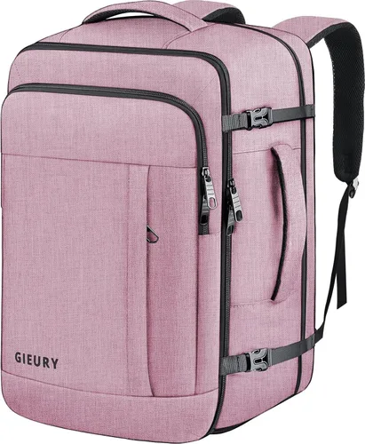 Miniatura 12 de Gieury Mochila de viaje, mochila extragrande expandible de 50 litros para hombres y mujeres, mochila de transporte para aviones, artículos Verde