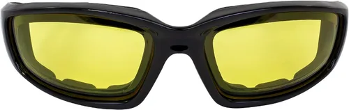 Miniatura 7 de Birdz Gafas de sol Oriole acolchadas para montar en motocicleta, día noche, amanecer, atardecer, 3 pares de montura negra brillante con amarillo