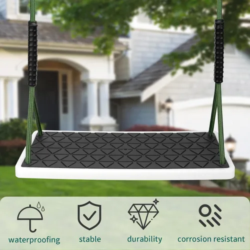 Miniatura 7 de Asiento de columpio resistente antideslizante con cuerda de árbol ajustable, accesorios de repuesto para patio al aire libre, patio trasero